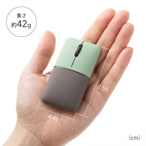MA-WBBS310G / 静音ワイヤレスブルーLEDコンボマウス　SLIMO・グリーン（充電式）