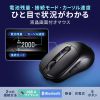 MA-WBIRS550BK / Bluetoothワイヤレスマウス（液晶付き・静音・充電式・5ボタン・ブラック）