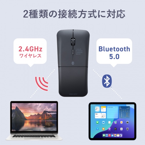 MA-WBIS3117BK / 静音ワイヤレス IR LEDコンボマウス（3ボタン・薄型）