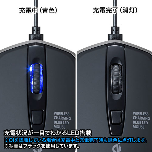 MA-WBL157R / ワイヤレス充電マウス（レッド）