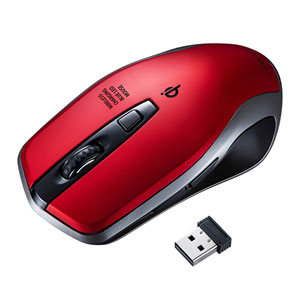 MA-WBL157R / ワイヤレス充電マウス(レッド)