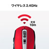 MA-WBL161R 静音ワイヤレスブルーLEDマウス(レッド) MA-WBL161R / 静音ワイヤレスブルーLEDマウス(レッド)