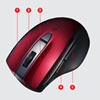 MA-WBL166R 静音ワイヤレスブルーLEDマウス(5ボタン) MA-WBL166R / 静音ワイヤレスブルーLEDマウス(5ボタン)