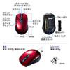 MA-WBL170R ワイヤレスブルーLEDマウス(5ボタン・左右対称・レッド) MA-WBL170R / ワイヤレスブルーLEDマウス(5ボタン・左右対称・レッド)