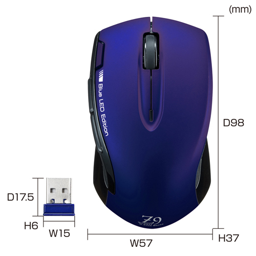 MA-WBL26NV / ワイヤレスブルーLEDマウス（ネイビー）