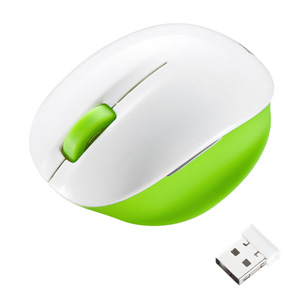 MA-WBL30WG / ワイヤレスブルーLEDマウス(ライムグリーン&ホワイト)