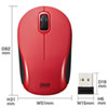 MA-WBL36R 静音ワイヤレスブルーLEDマウス(レッド) MA-WBL36R / 静音ワイヤレスブルーLEDマウス(レッド)