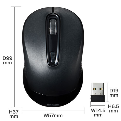 MA-WBL41BKN / ワイヤレスブルーLEDマウス（ブラック）