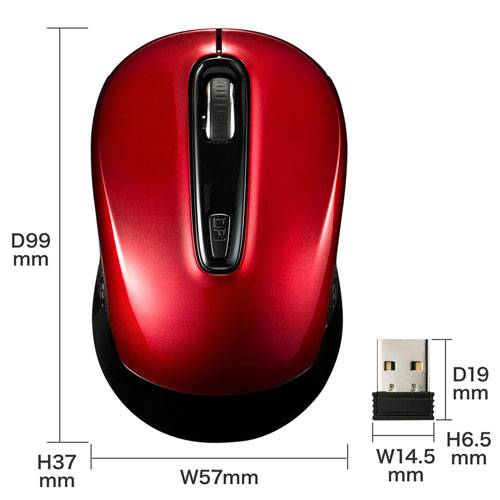 MA-WBL41RN / ワイヤレスブルーLEDマウス（レッド）