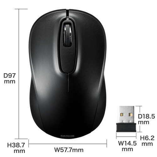 MA-WBL50BK / ワイヤレスブルーLEDマウス（ブラック）