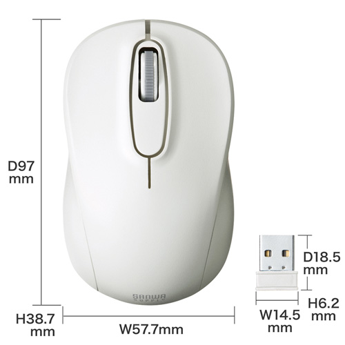 MA-WBL50W / ワイヤレスブルーLEDマウス（ホワイト）
