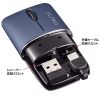 MA-WBS310NV / 静音ワイヤレスブルーLEDマウス SLIMO （充電式・USB A・ネイビー）