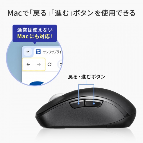 MA-WBS530BK / 静音ワイヤレスマウス（チルトホイール・高速スクロール）