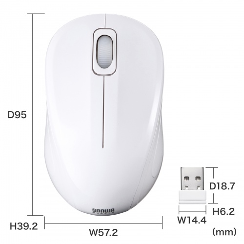 MA-WBSK315W / 抗菌・静音ワイヤレスブルーLEDマウス（ホワイト）