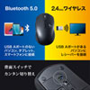 MA-WBTBL193BK 静音ワイヤレスブルーLEDコンボマウス(ブラック) MA-WBTBL193BK / 静音ワイヤレスブルーLEDコンボマウス(ブラック)