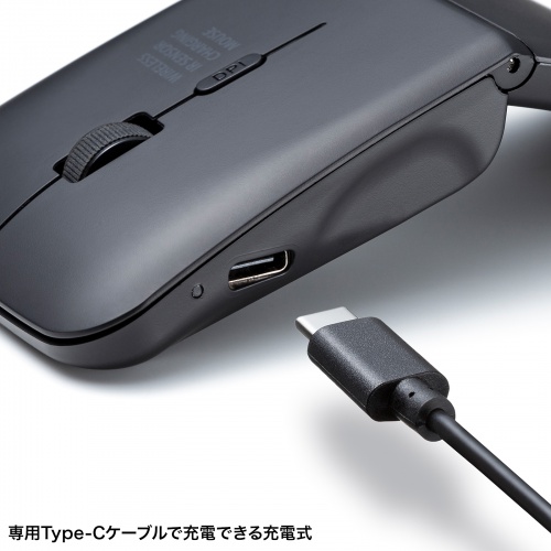 MA-WIS3117BK / 静音ワイヤレス IR LEDマウス（3ボタン・薄型）
