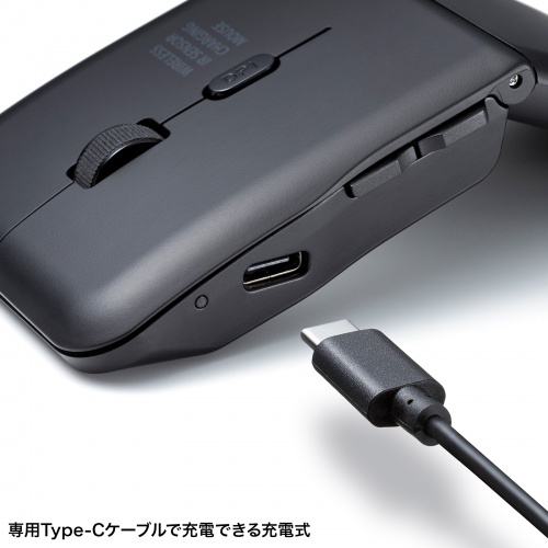 MA-WIS5117BK / 静音ワイヤレス IR LEDマウス（5ボタン・薄型）