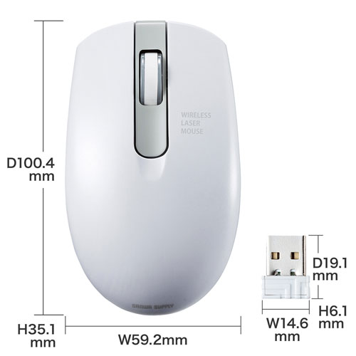 MA-WLS131W / ワイヤレス　レーザーマウス（ホワイト）
