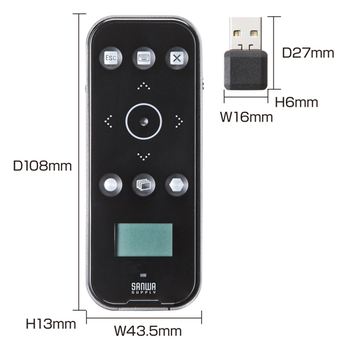 MA-WPR7 / ワイヤレスプレゼンテーションマウス（ブラック）