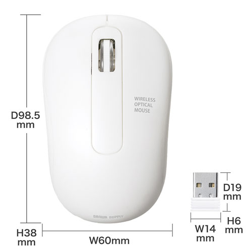 MA-WR133W / ワイヤレス光学式マウス（ホワイト）
