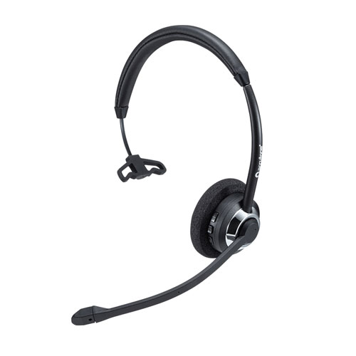 MM-BTMH39BK【ノイズキャンセリング機能搭載Bluetoothヘッドセット】ノイズキャンセリング機能搭載の片耳Bluetoothヘッドセット。クリアな音声通話が可能でオンライン授業、セミナー等に最適。テレワーク、Zoom会議にも対応。  | サンワサプライ株式会社