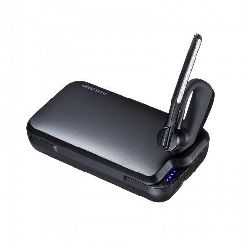 MM-BTMH74BK / Bluetoothヘッドセット（充電ケース付き・デュアルマイクノイズキャンセル搭載）