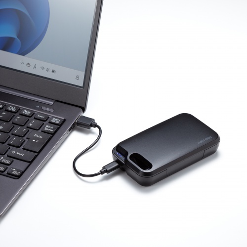 MM-BTMH74BK / Bluetoothヘッドセット（充電ケース付き・デュアルマイクノイズキャンセル搭載）