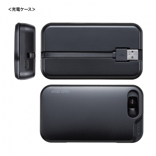 MM-BTMH74BK / Bluetoothヘッドセット（充電ケース付き・デュアルマイクノイズキャンセル搭載）
