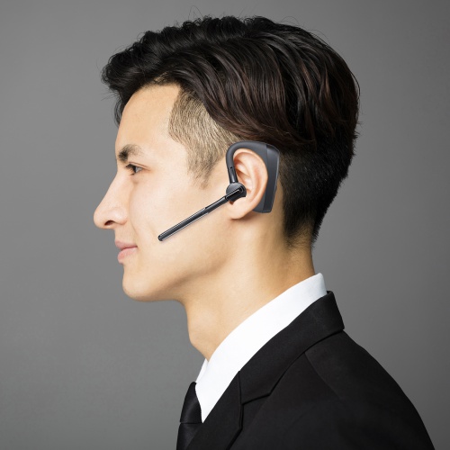 MM-BTMH74BK / Bluetoothヘッドセット（充電ケース付き・デュアルマイクノイズキャンセル搭載）