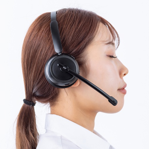 MM-BTMH76BK / Bluetoothヘッドセット(充電クレードル付き・単一指向性マイク)