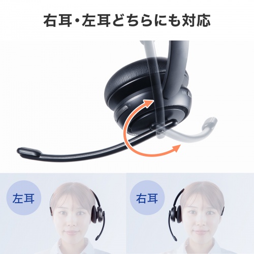 MM-BTMH76BK / Bluetoothヘッドセット(充電クレードル付き・単一指向性マイク)