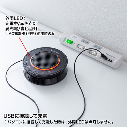 MM-BTMSP2 / Bluetooth会議スピーカーフォン（USB接続対応）