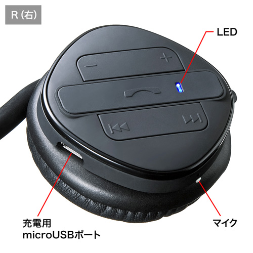 MM-BTSH35BK / Bluetoothステレオヘッドセット（ブラック）