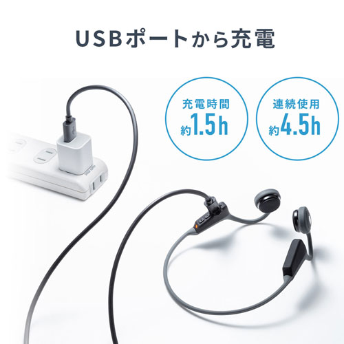 MM-BTSH51GY / Bluetooth骨伝導ヘッドセット