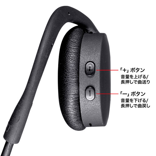 MM-BTSH63BK / Bluetoothヘッドセット（両耳・外付けマイク付き）