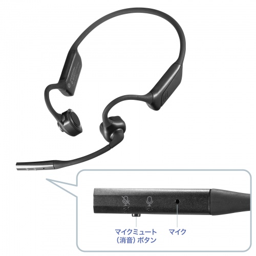 MM-BTSH72BK / Bluetooth/USB 2WAY骨伝導ヘッドセット