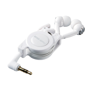 MM-HP113W / ステレオイヤホン(巻き取り式・ホワイト)