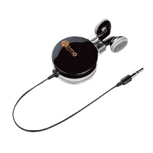 MM-HP115BK / ステレオイヤホン（巻き取り式）