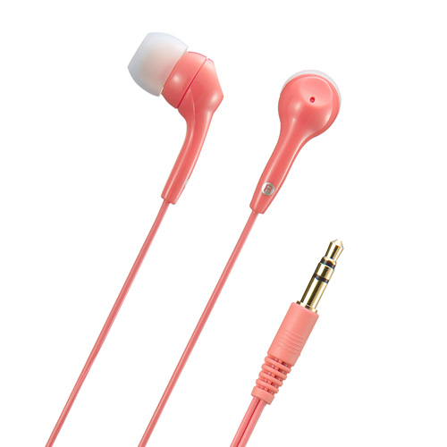MM-HP121P【ステレオイヤホン（ピンク）】耳にフィットし装着しやすいハウジング形状のカジュアルイヤホン。ピンク。 | サンワサプライ株式会社