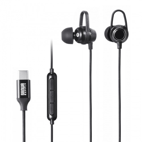MM-HSTC05BK / USB TypeCイヤホンマイク（ブラック）