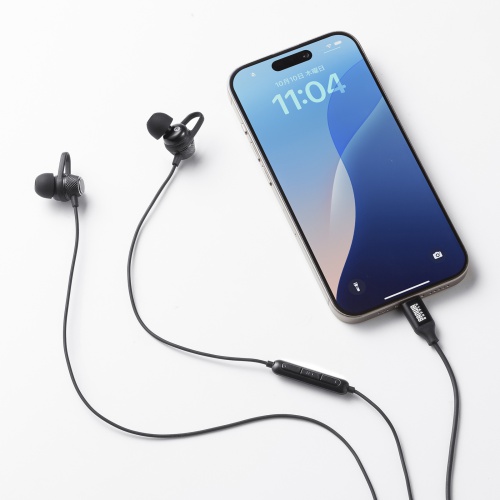 MM-HSTC05BK / USB TypeCイヤホンマイク（ブラック）