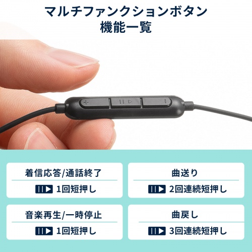 MM-HSTC05BK / USB TypeCイヤホンマイク（ブラック）
