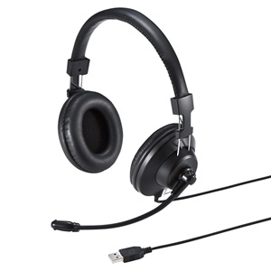 MM-HSU01BK / USBヘッドセット(ブラック)