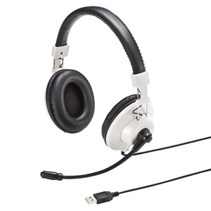 MM-HSU01W / USBヘッドセット(ホワイト)