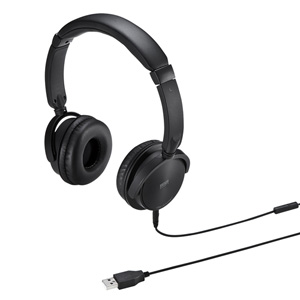 MM-HSU02BK / USBヘッドセット(ブラック)
