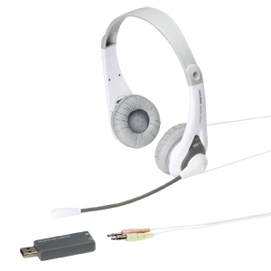 MM-HSUSB14GY / USB対応ヘッドセット(グレー)