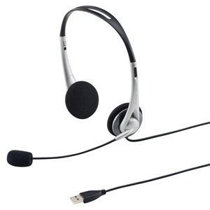 MM-HSUSB16SV / USBヘッドセット(シルバー)