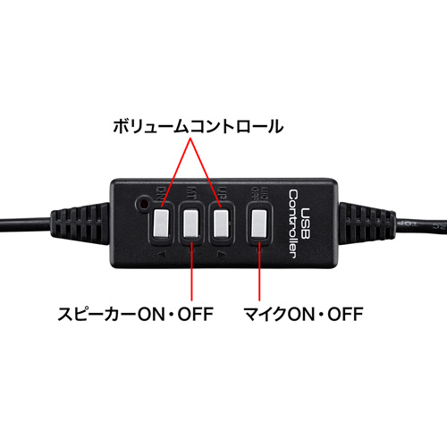 MM-HSUSB7BK / USBヘッドセット（ブラック）