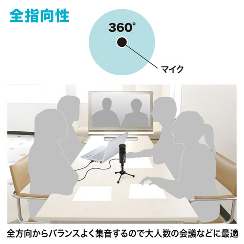 MM-MCU05BK / WEB会議高感度USBマイク