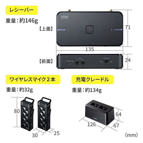 MM-MCWSET / ワイヤレスマイクシステム（2台セット）